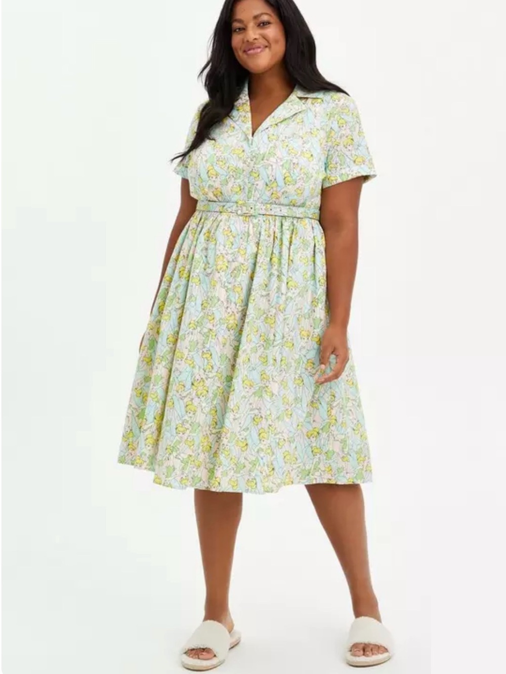 Disney Princess Tinkerbell Belted Shirt Dress